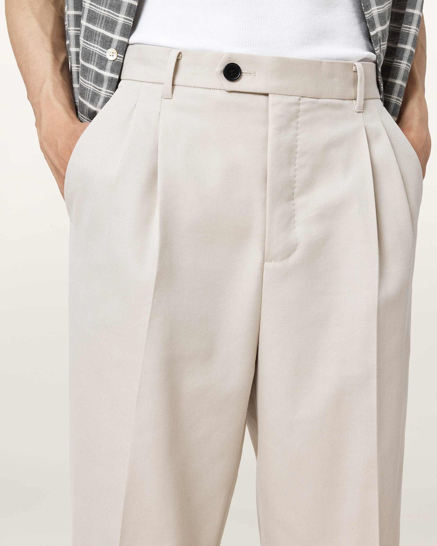 Light Gray מכנסיים ארוכים לגברים Tallis Straight ALLSAINTS