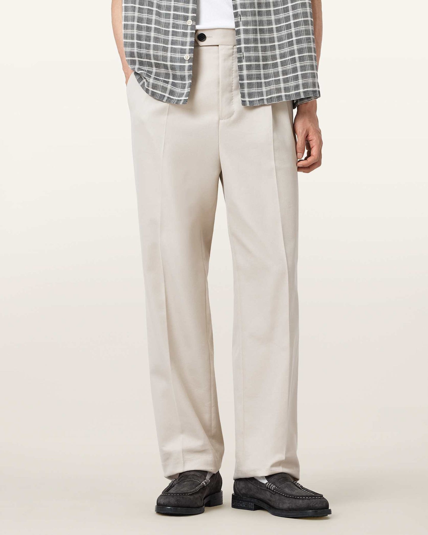 Light Gray מכנסיים ארוכים לגברים Tallis Straight ALLSAINTS