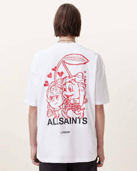 Misty Rose טי שירט קצרה אוברסייז לגברים Breakup ALLSAINTS