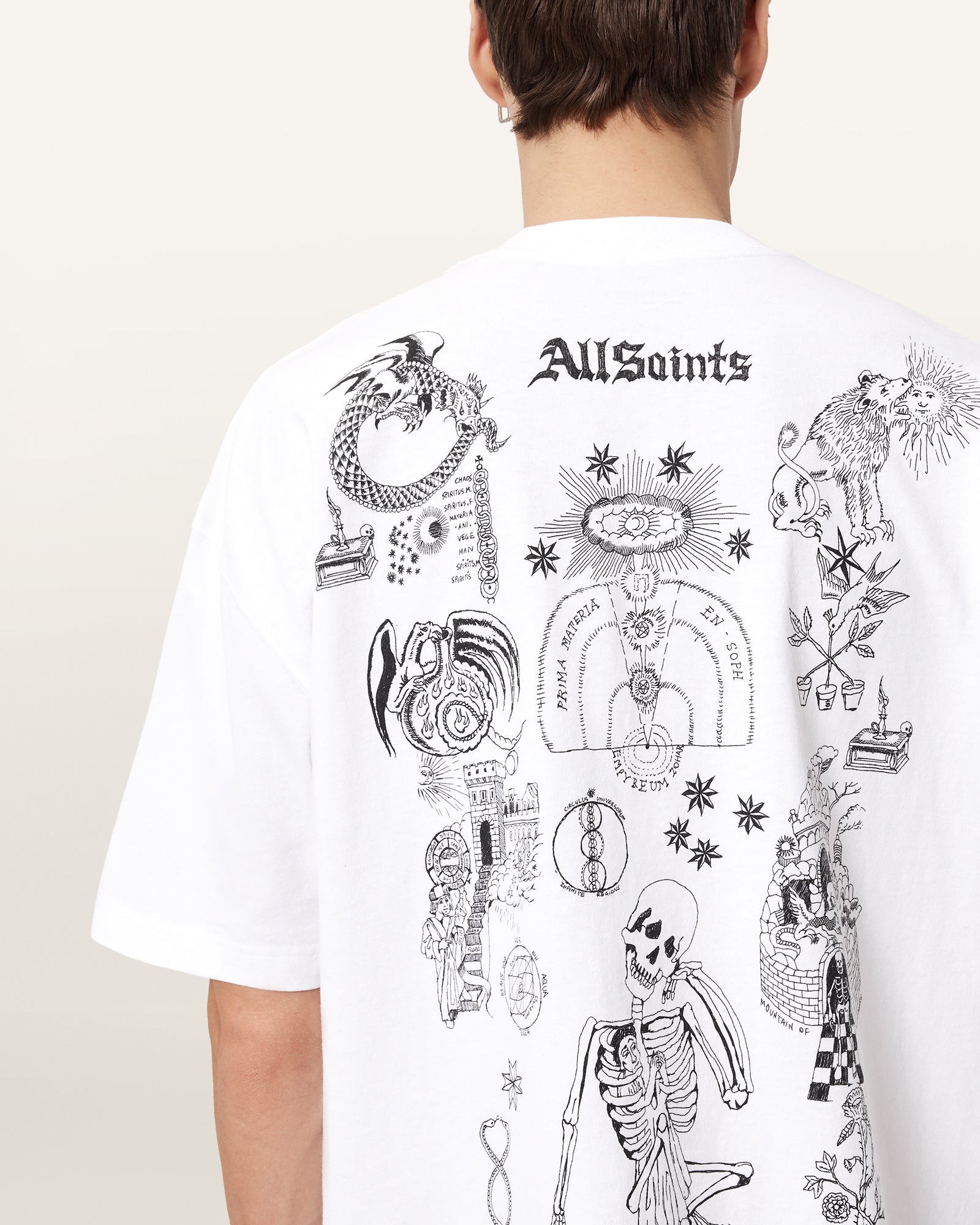 White Smoke טי שירט קצרה לגברים Terra ALLSAINTS