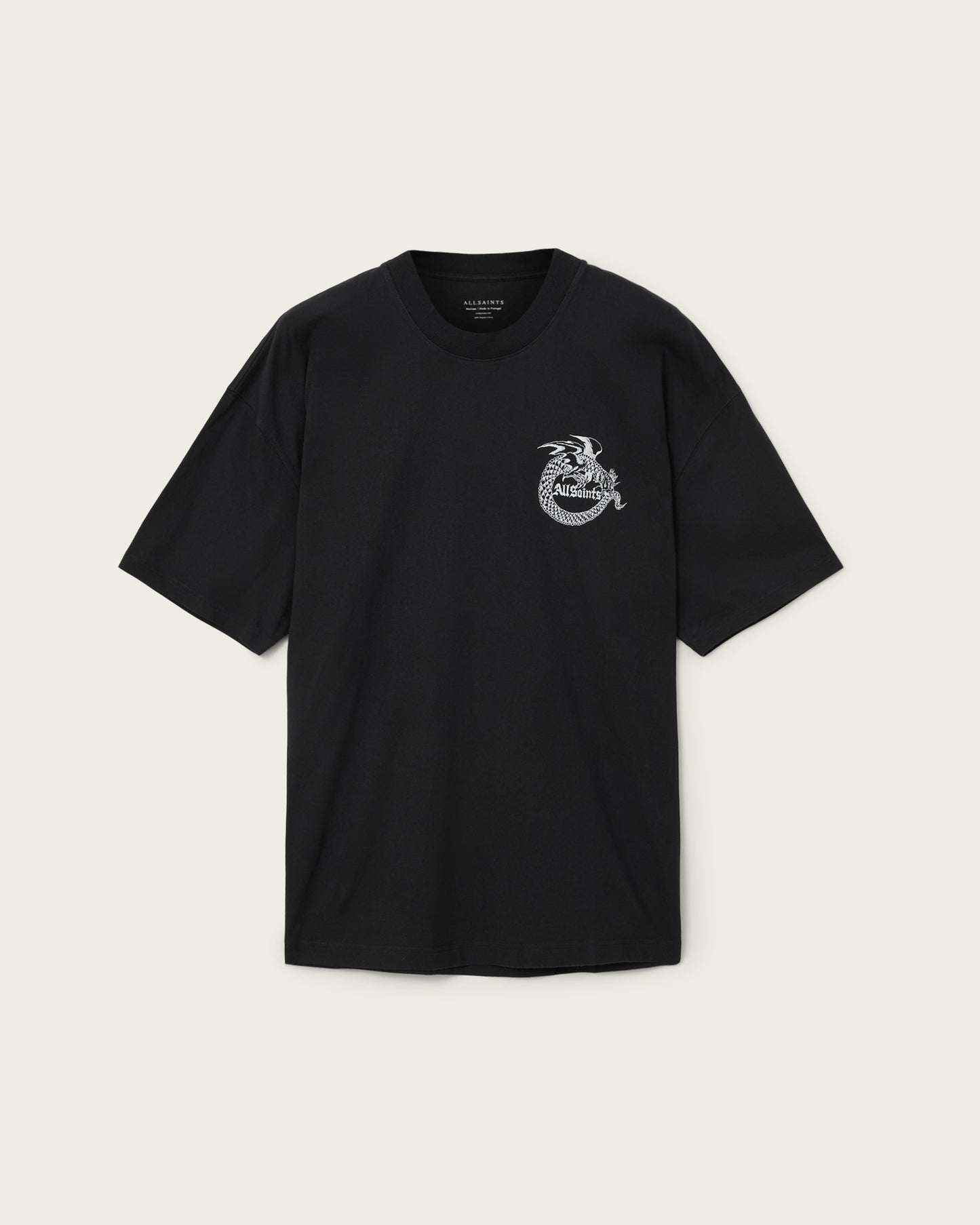 Black טי שירט קצרה לגברים Terra ALLSAINTS