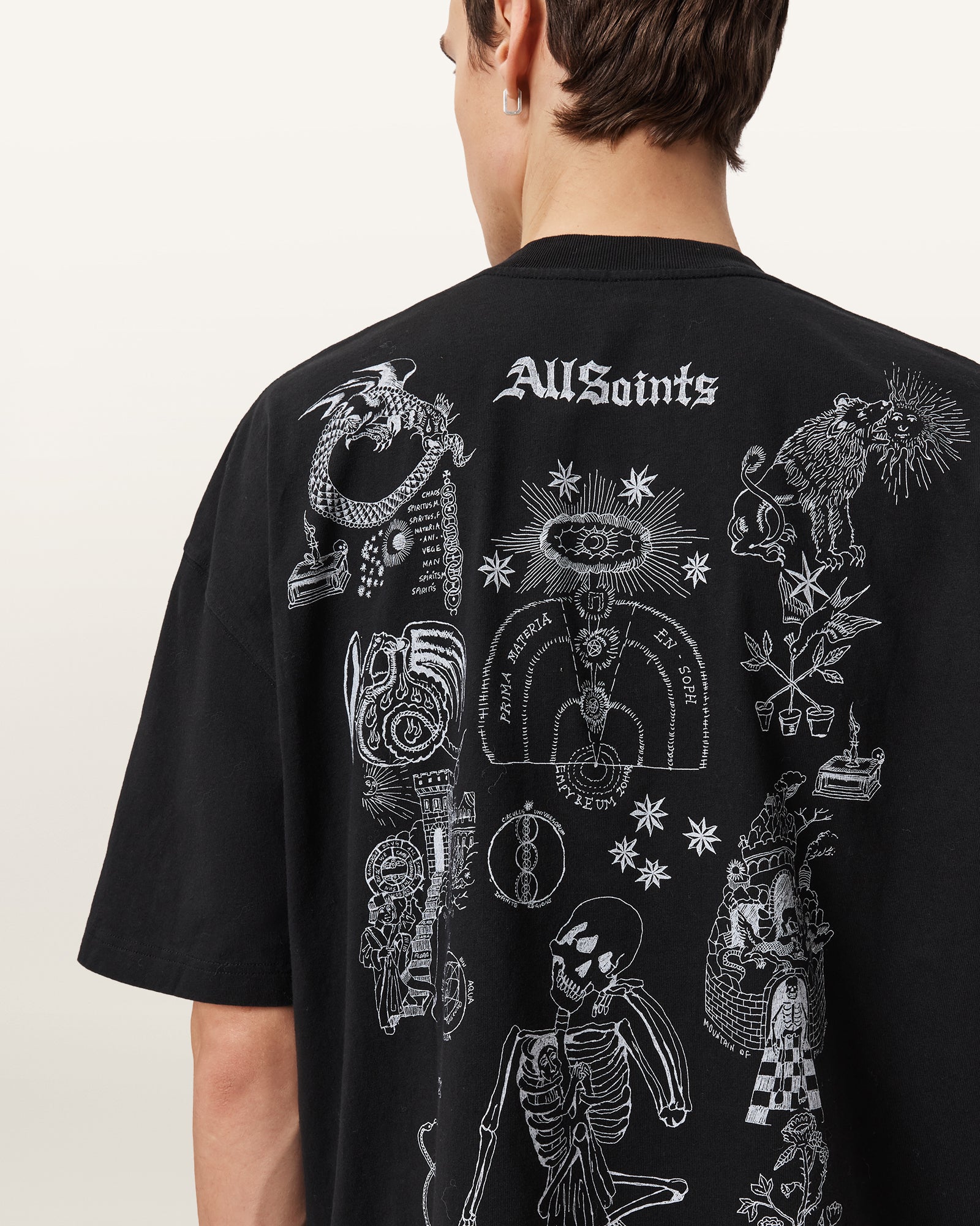 Black טי שירט קצרה לגברים Terra ALLSAINTS