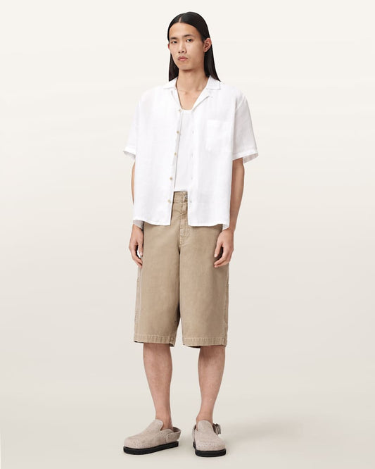 Antique White מכנסיים קצרים לגברים Jackson ALLSAINTS