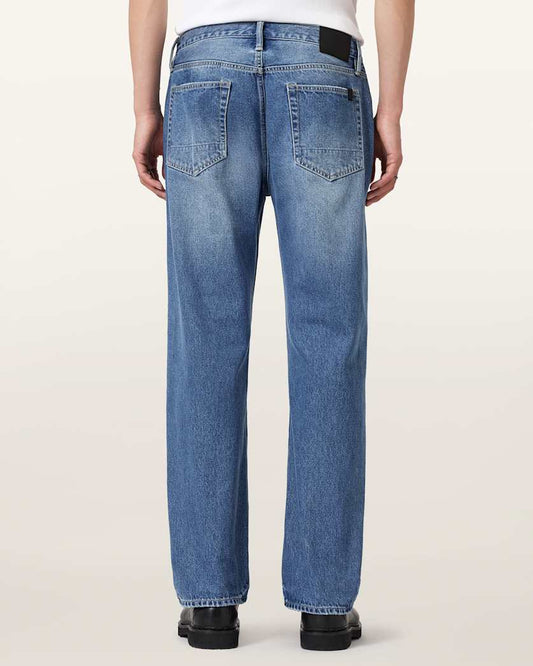 Dark Slate Blue ג'ינס ארוך לגברים Straight Denim ALLSAINTS