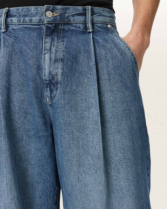 Dark Slate Blue ג׳ינס לגברים Daze Pleated - Wide Leg ALLSAINTS