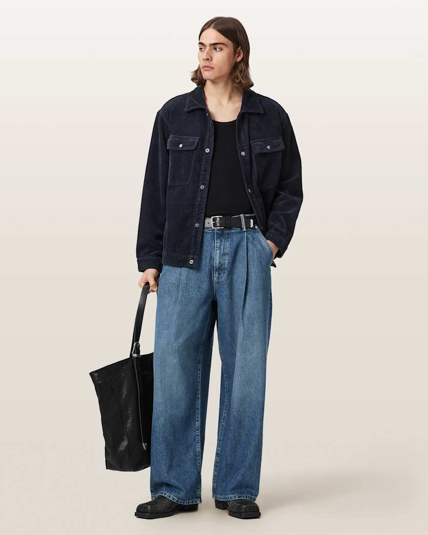 Light Gray ג׳ינס לגברים Daze Pleated - Wide Leg ALLSAINTS