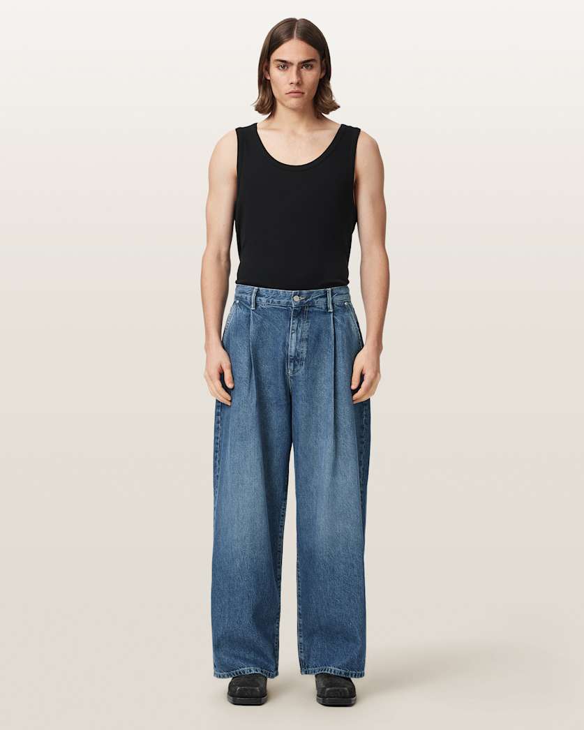 Light Gray ג׳ינס לגברים Daze Pleated - Wide Leg ALLSAINTS