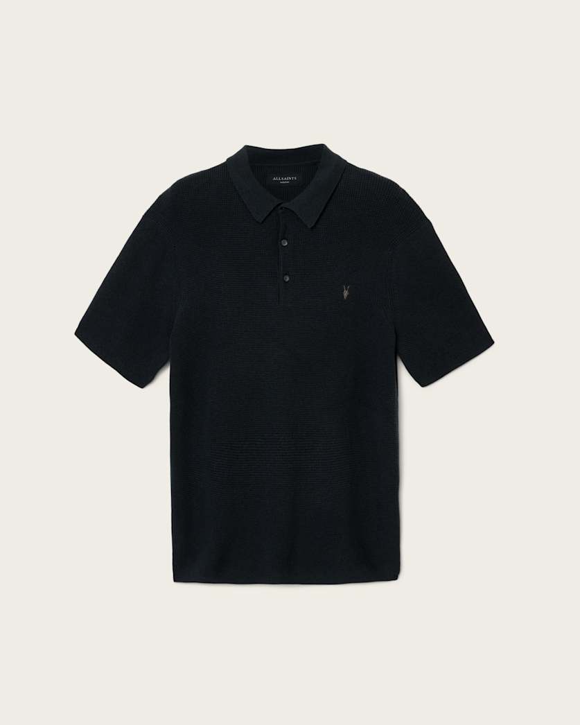 Black פולו וופל לגברים Aspen Ramskull ALLSAINTS