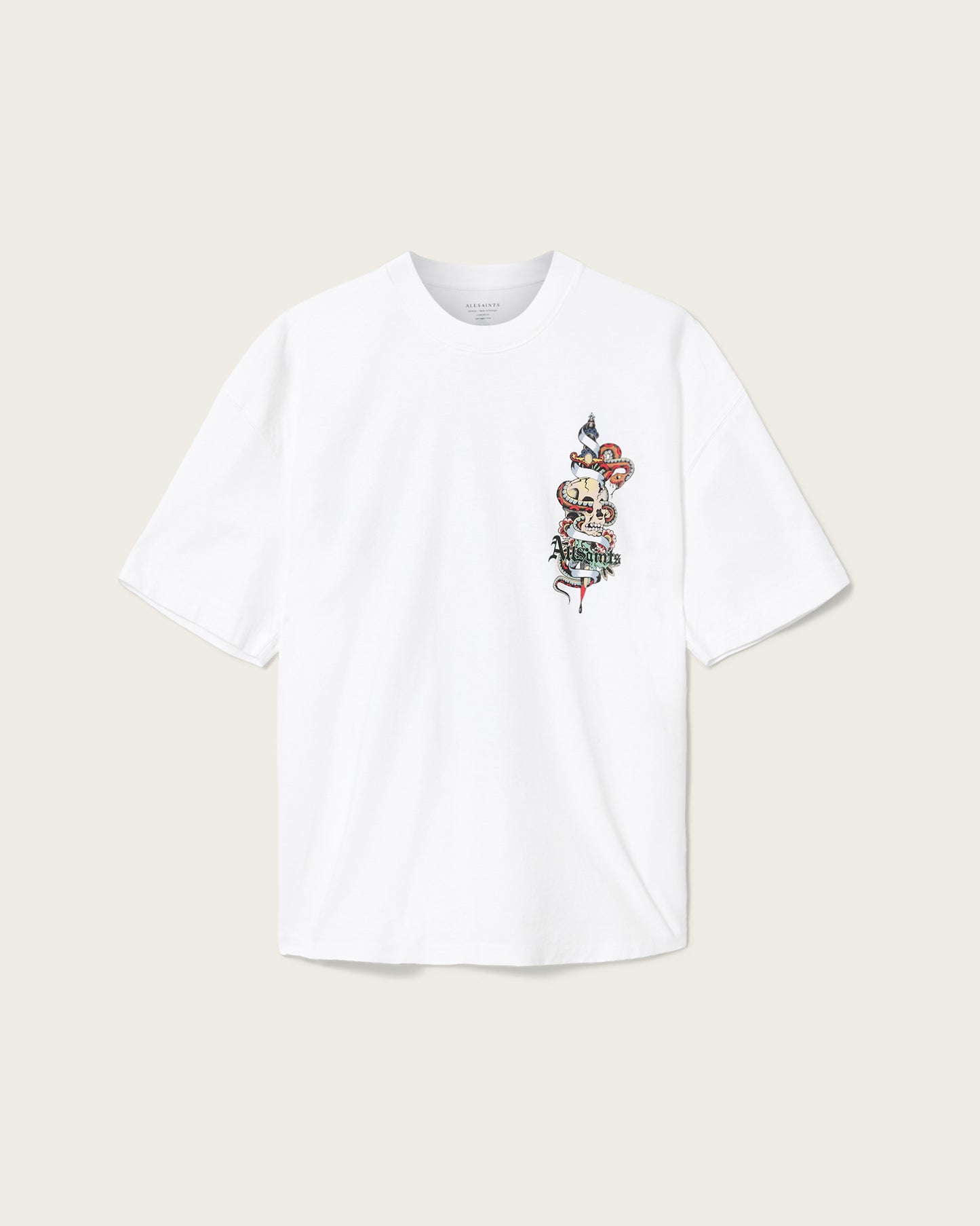 White Smoke טי שירט קצרה לגברים Blade ALLSAINTS