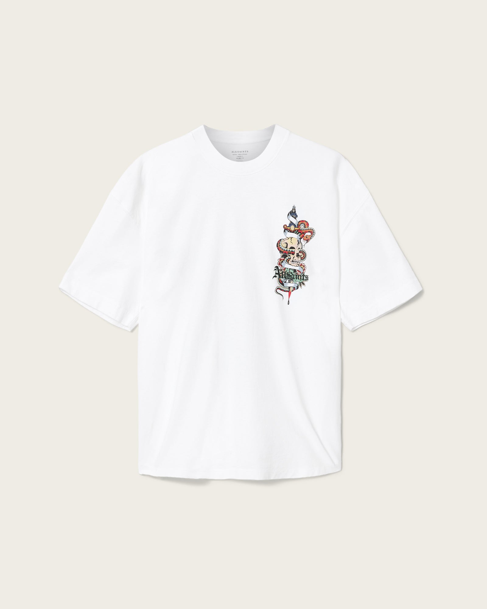 White Smoke טי שירט קצרה לגברים Blade ALLSAINTS