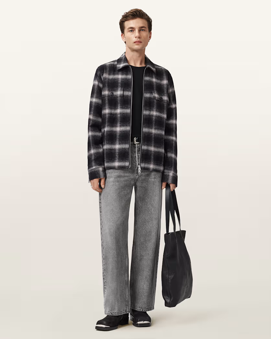 Beige ג'קט משבצות לגברים Bayo ALLSAINTS