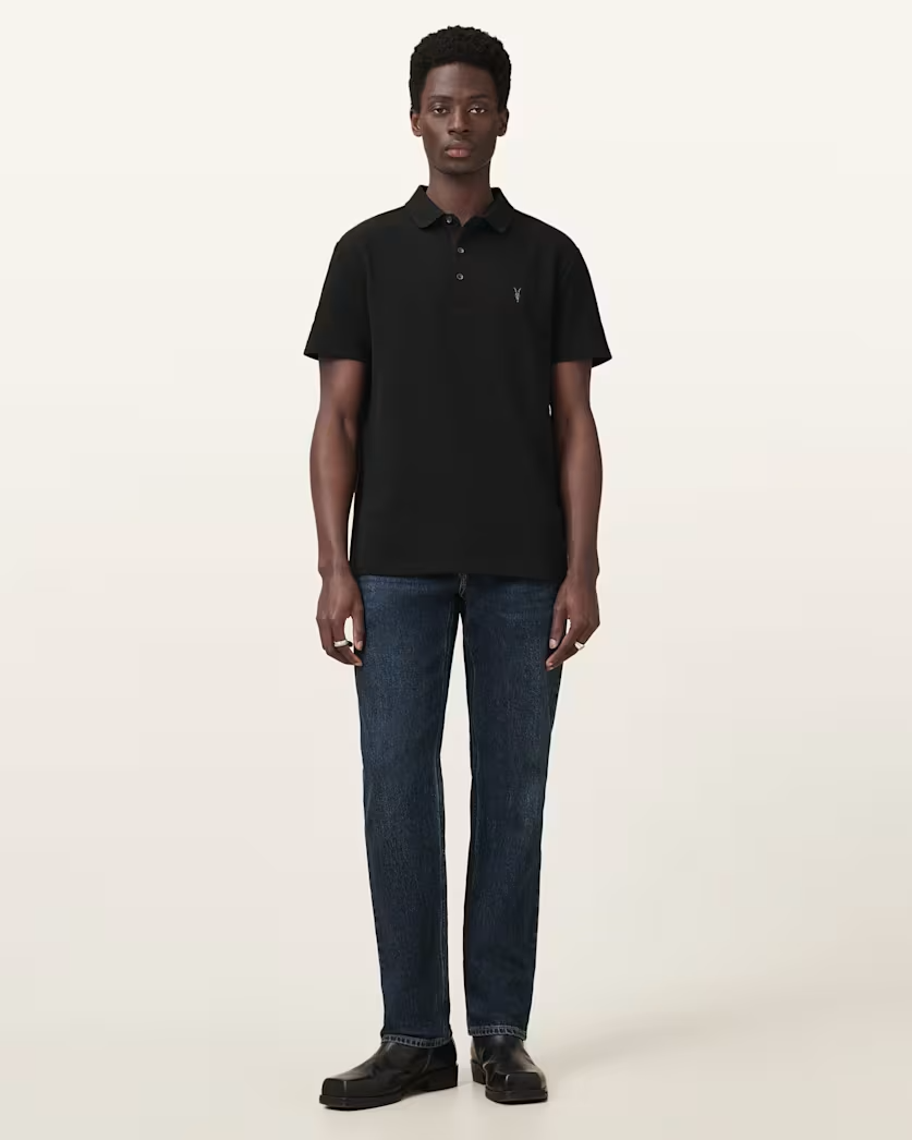 Dark Slate Gray חולצת פולו לגברים Theo ALLSAINTS