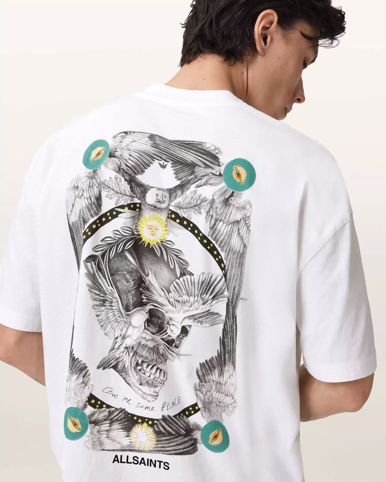 Antique White טי שירט קצרה Mysteries ALLSAINTS