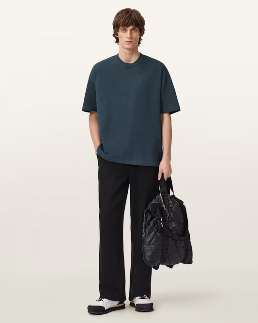 Dark Slate Gray טי שירט קצרה אוברסייז לגברים Haven ALLSAINTS