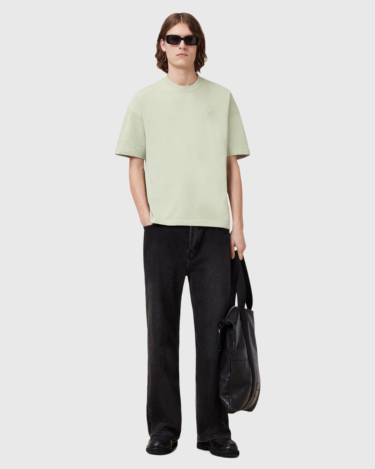 Lavender טי שירט קצרה אוברסייז לגברים Haven ALLSAINTS