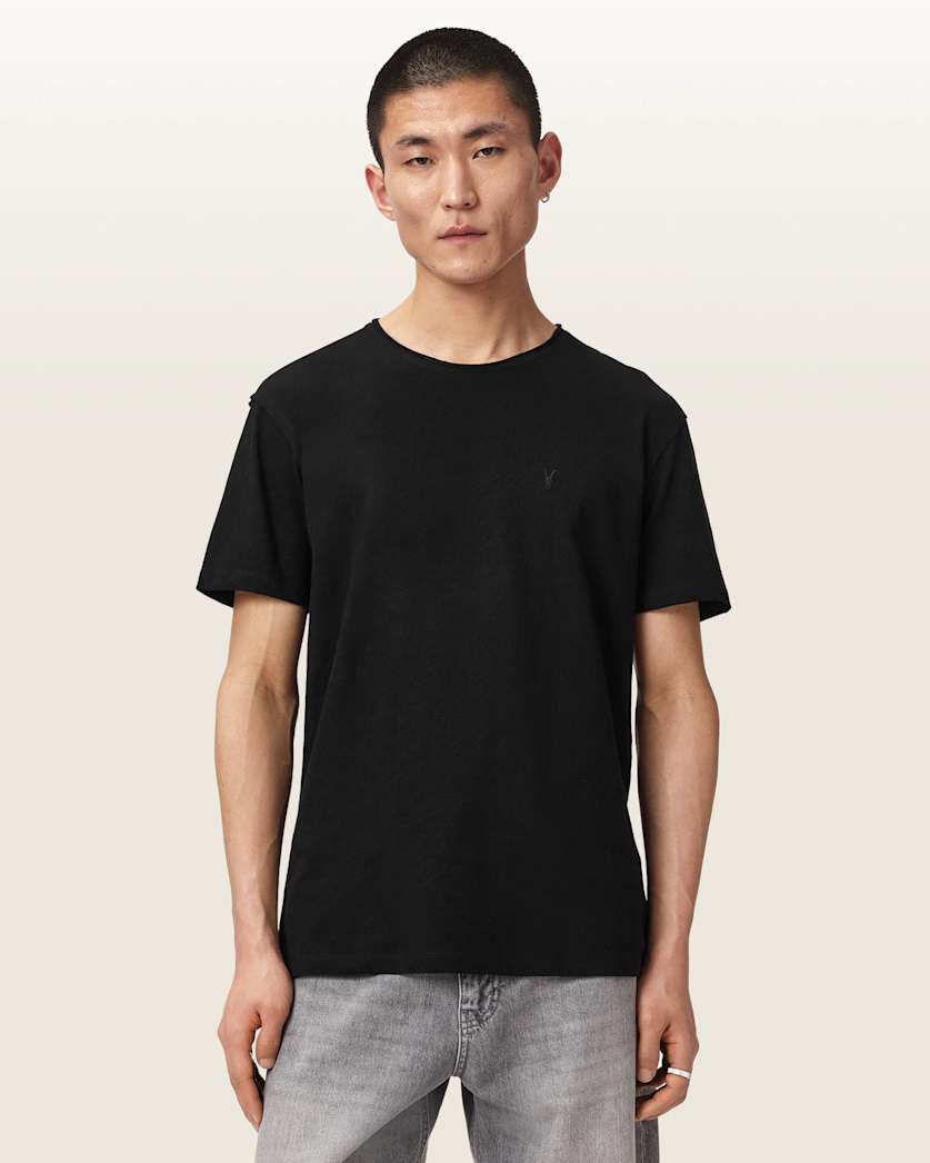 Black טי שירט Ramskull לגברים Flax ALLSAINTS