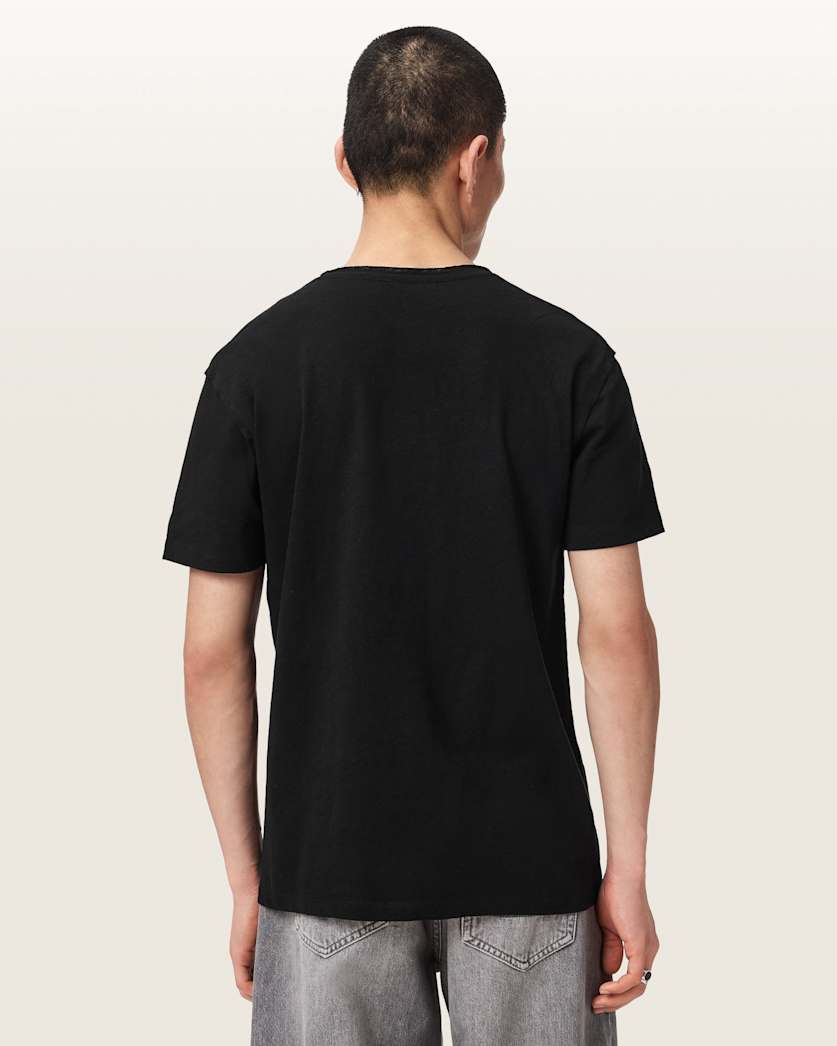 Black טי שירט Ramskull לגברים Flax ALLSAINTS