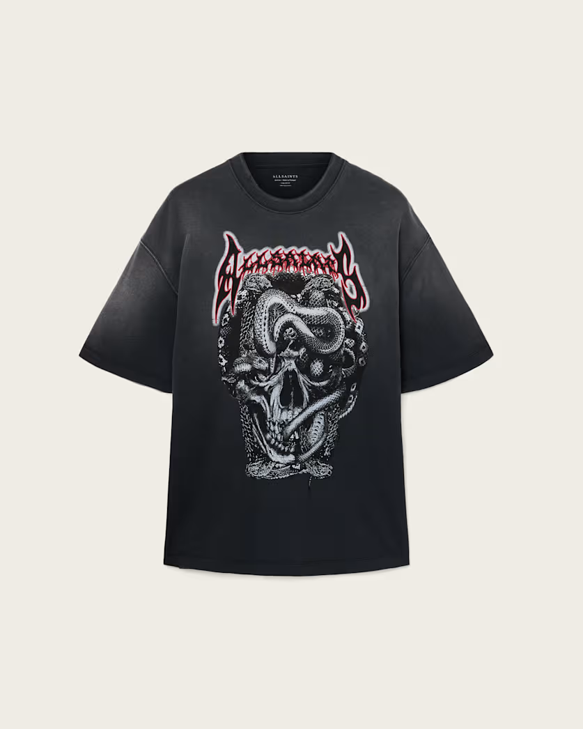 Dark Slate Gray טי שירט קצרה לגברים  Constrict ALLSAINTS