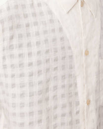 Light Gray חולצת פשתן קצרה לגברים Aubrey ALLSAINTS