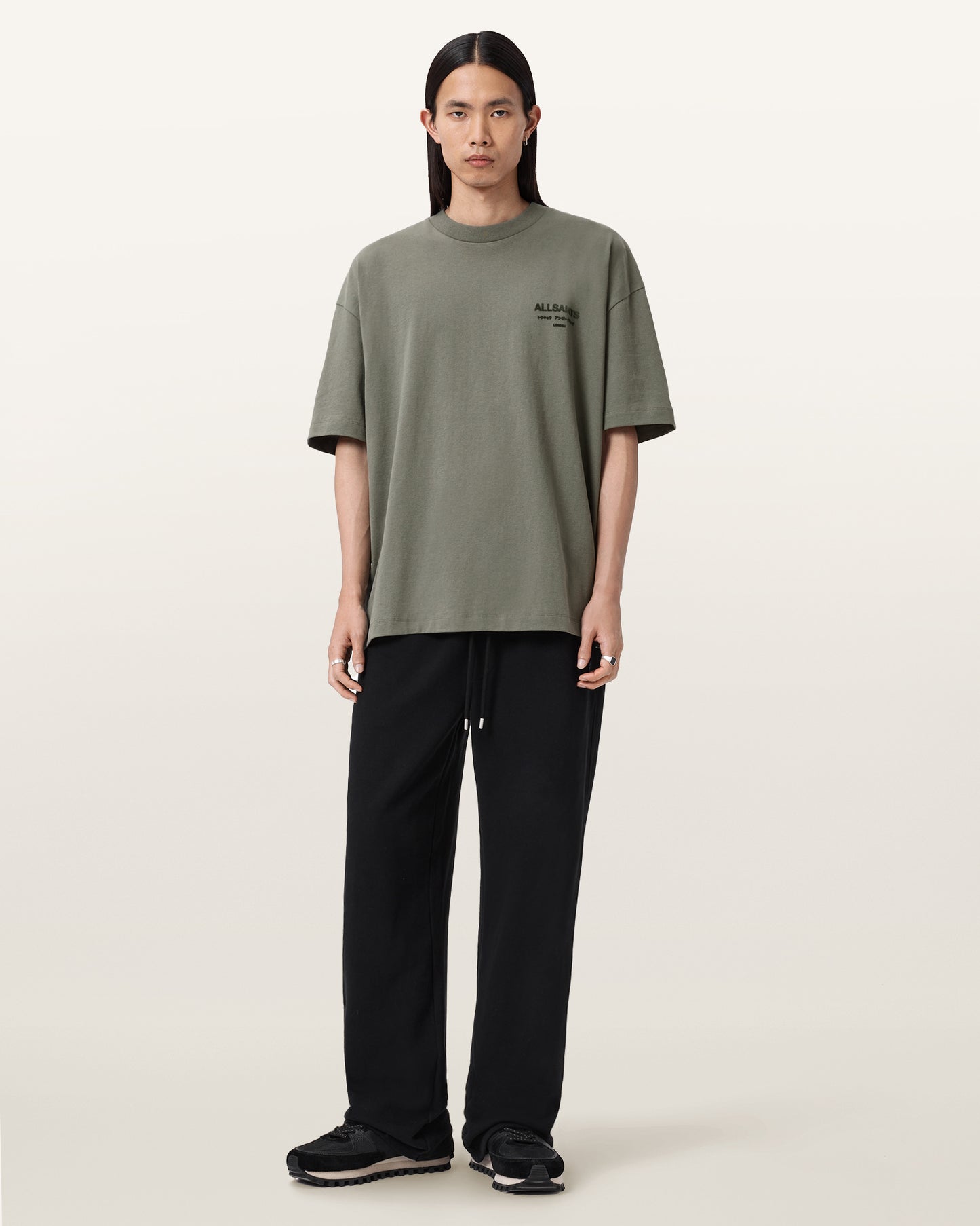 Antique White טי שירט קצרה לגברים Xander SS Crew ALLSAINTS