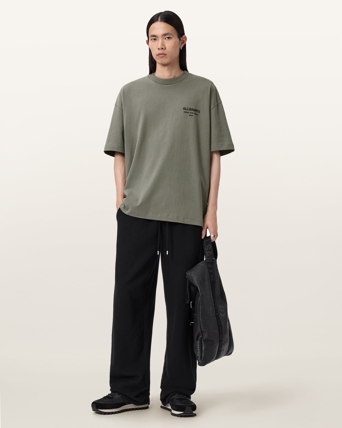 Seashell טי שירט קצרה לגברים Xander SS Crew ALLSAINTS