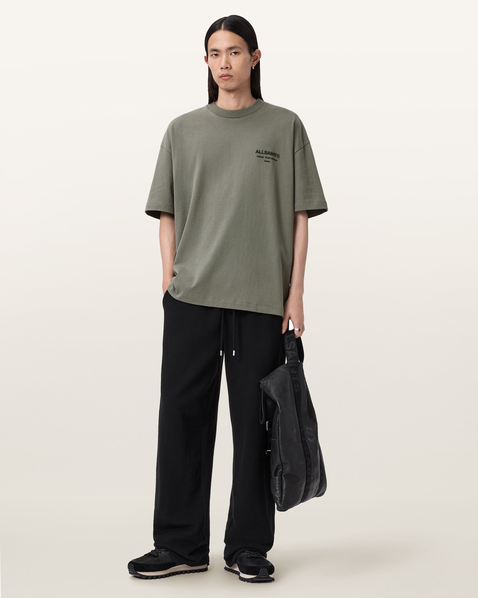 Seashell טי שירט קצרה לגברים Xander SS Crew ALLSAINTS