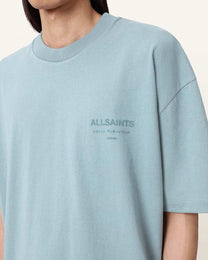 Light Steel Blue טי שירט קצרה לגברים Xander SS Crew ALLSAINTS