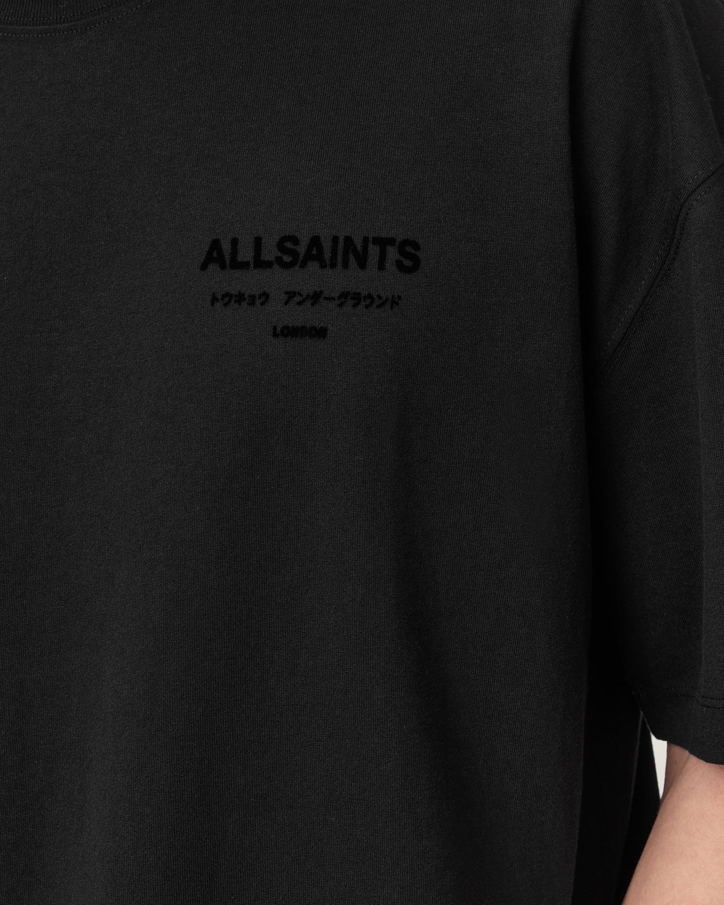 Black טי שירט קצרה לגברים Xander ALLSAINTS