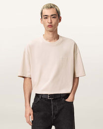 Seashell טי שירט קצרה לגברים Xander Ss Crew ALLSAINTS