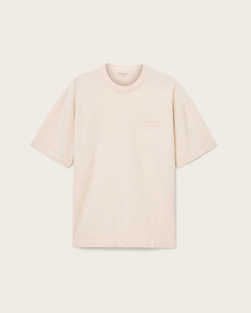 Antique White טי שירט קצרה לגברים Xander Ss Crew ALLSAINTS