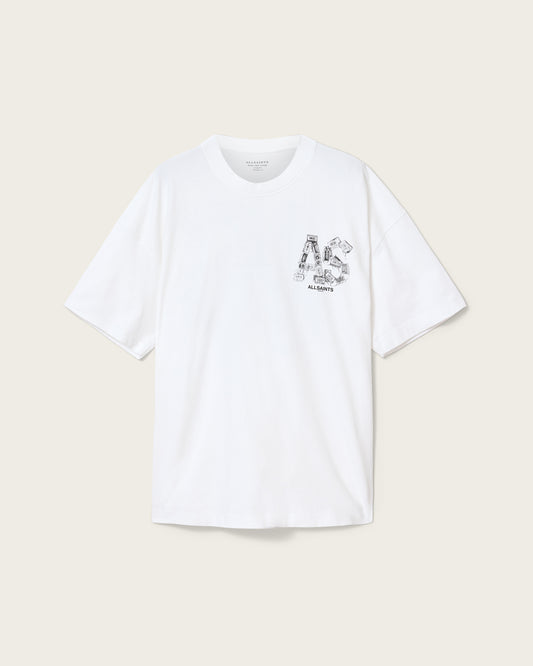 White Smoke טי שירט קצרה לגברים Mixtape ALLSAINTS