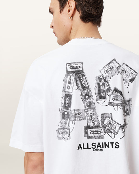 White Smoke טי שירט קצרה לגברים Mixtape ALLSAINTS