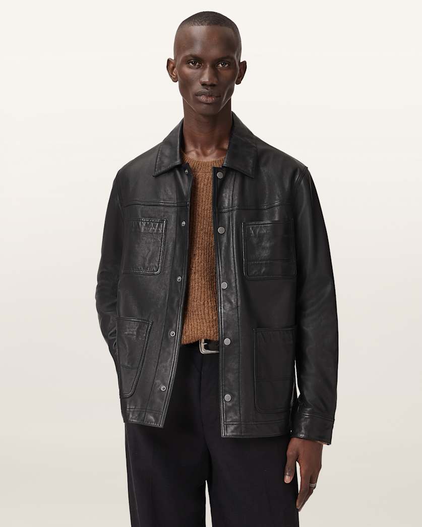 Seashell ג'קט עור לגברים Biker Jacket ALLSAINTS