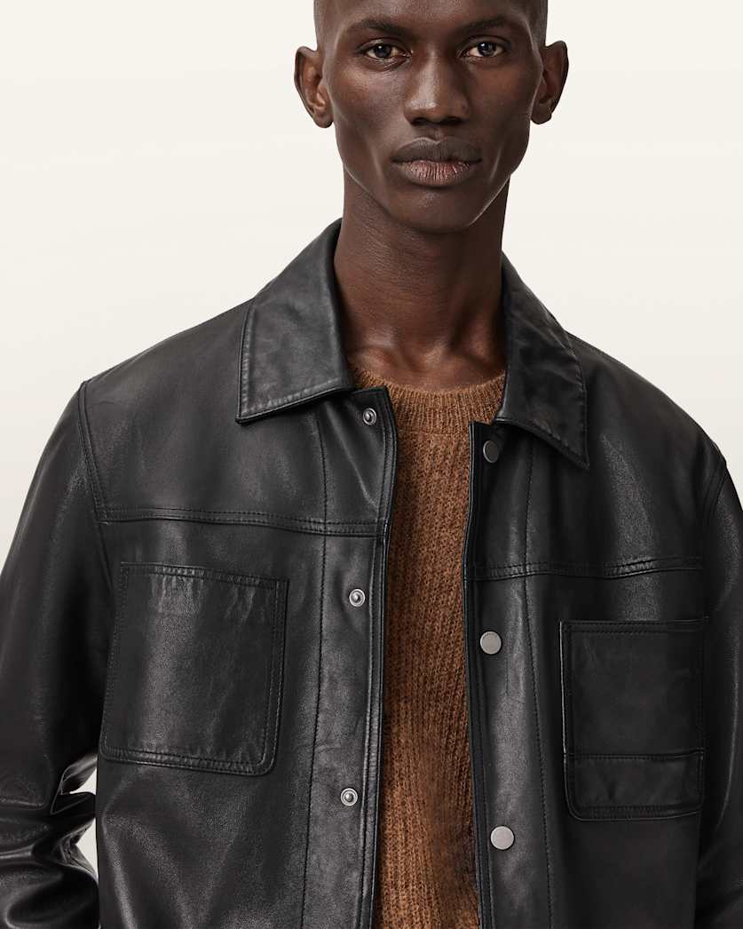 Seashell ג'קט עור לגברים Biker Jacket ALLSAINTS