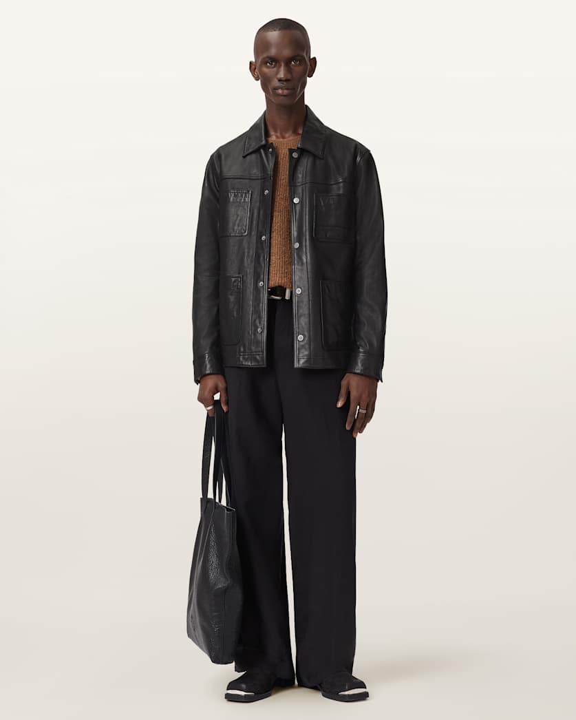 Seashell ג'קט עור לגברים Biker Jacket ALLSAINTS