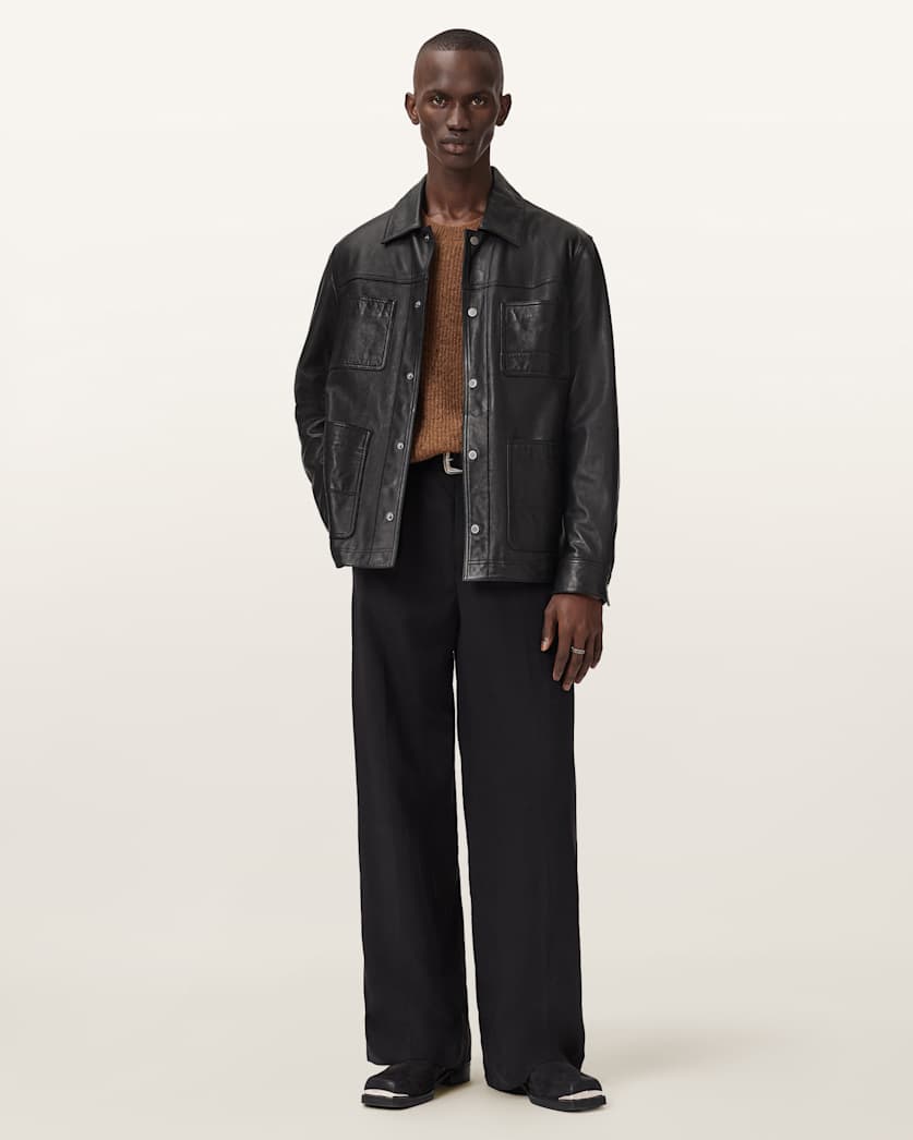 Seashell ג'קט עור לגברים Biker Jacket ALLSAINTS