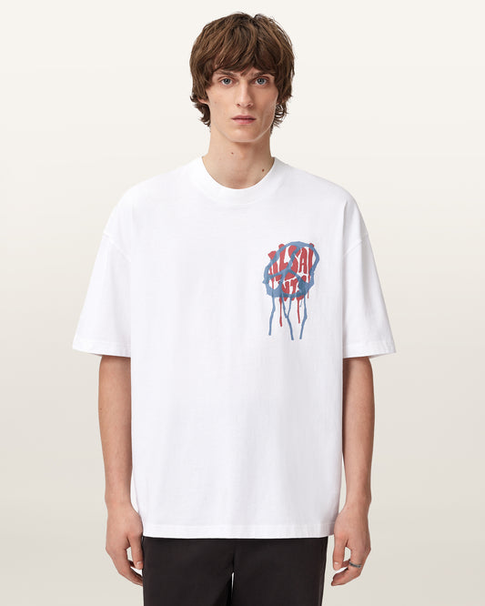 Beige טי שירט קצרה לגברים Runner ALLSAINTS