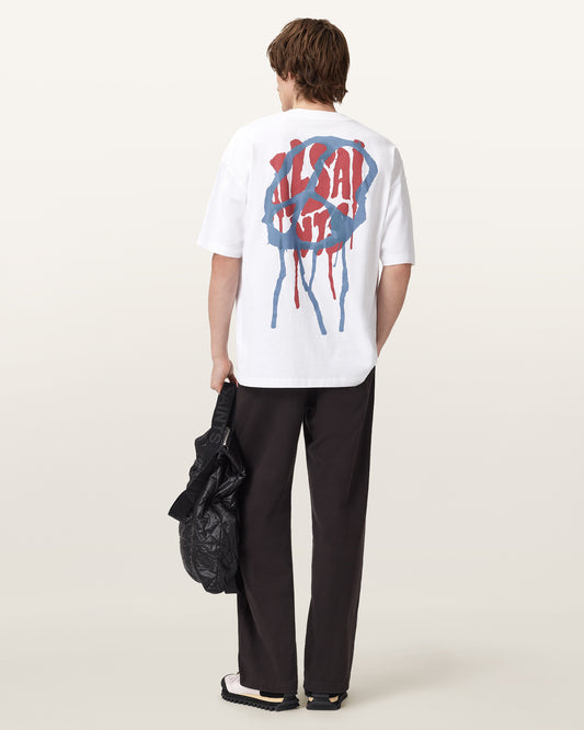 Beige טי שירט קצרה לגברים Runner ALLSAINTS