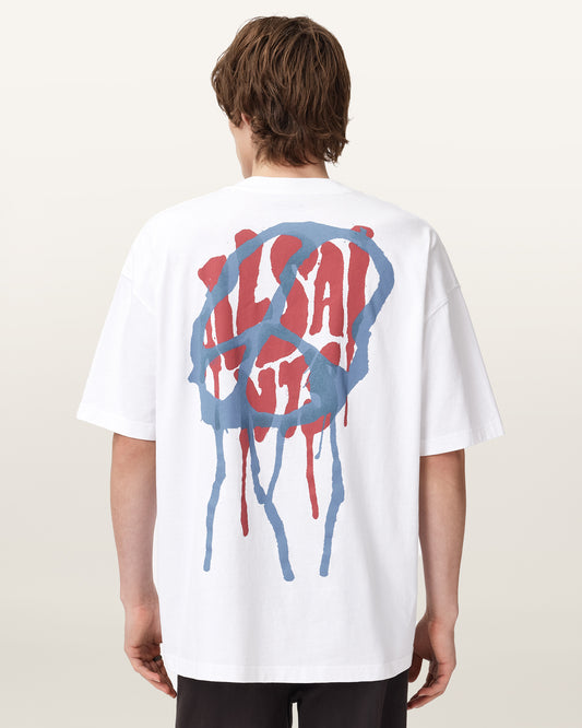 Beige טי שירט קצרה לגברים Runner ALLSAINTS