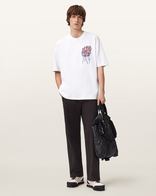 Beige טי שירט קצרה לגברים Runner ALLSAINTS