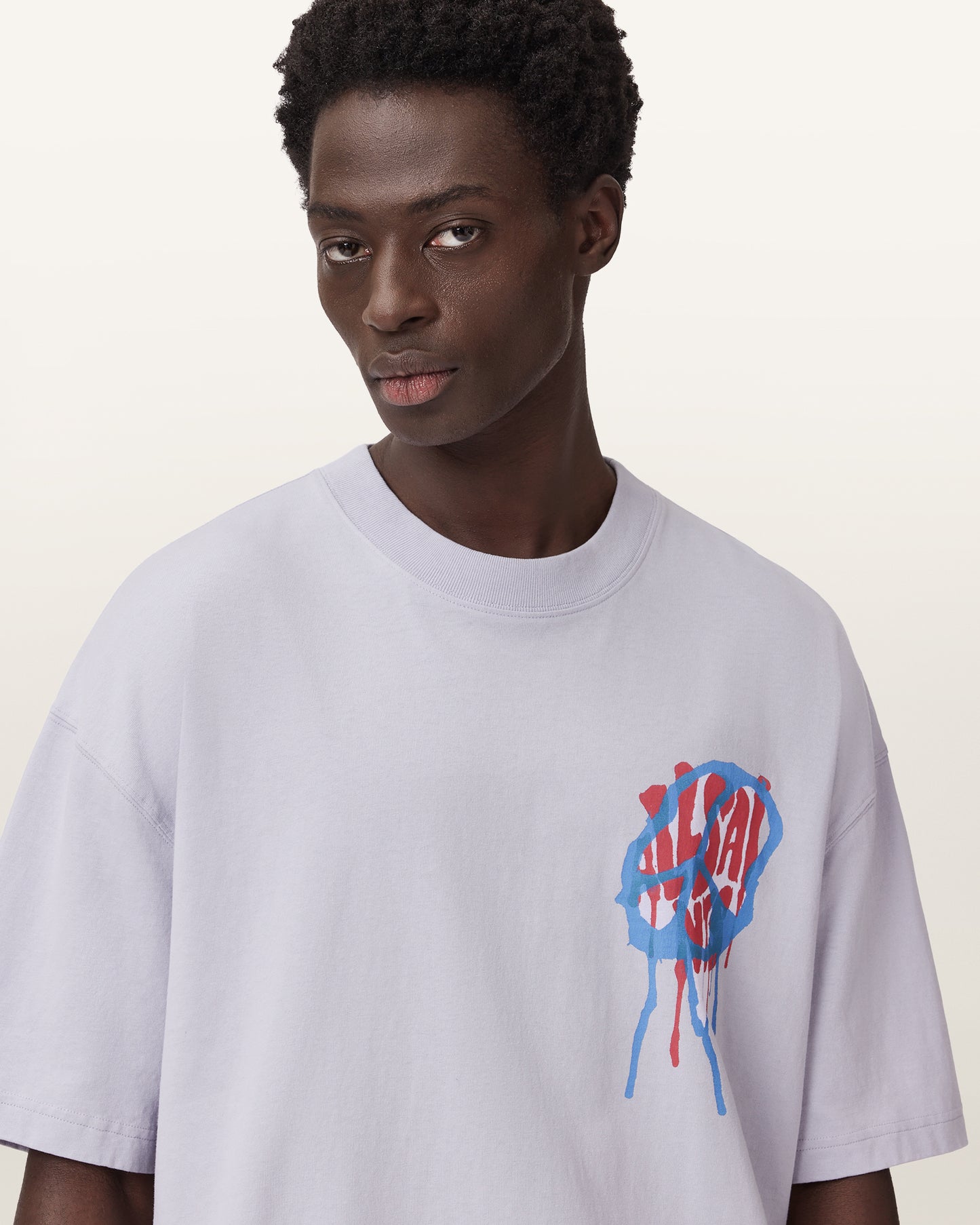 Light Gray טי שירט קצרה לגברים Runner ALLSAINTS