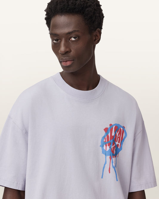 Light Gray טי שירט קצרה לגברים Runner ALLSAINTS