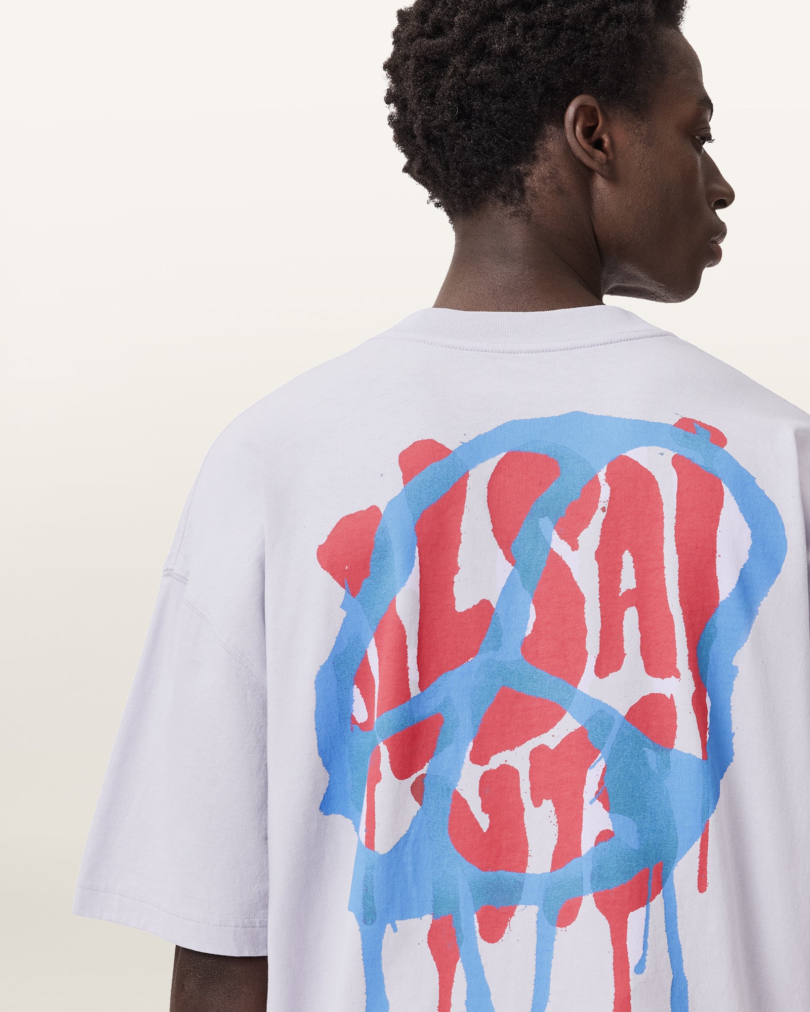 Light Gray טי שירט קצרה לגברים Runner ALLSAINTS