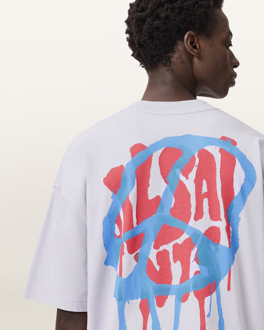 Light Gray טי שירט קצרה לגברים Runner ALLSAINTS