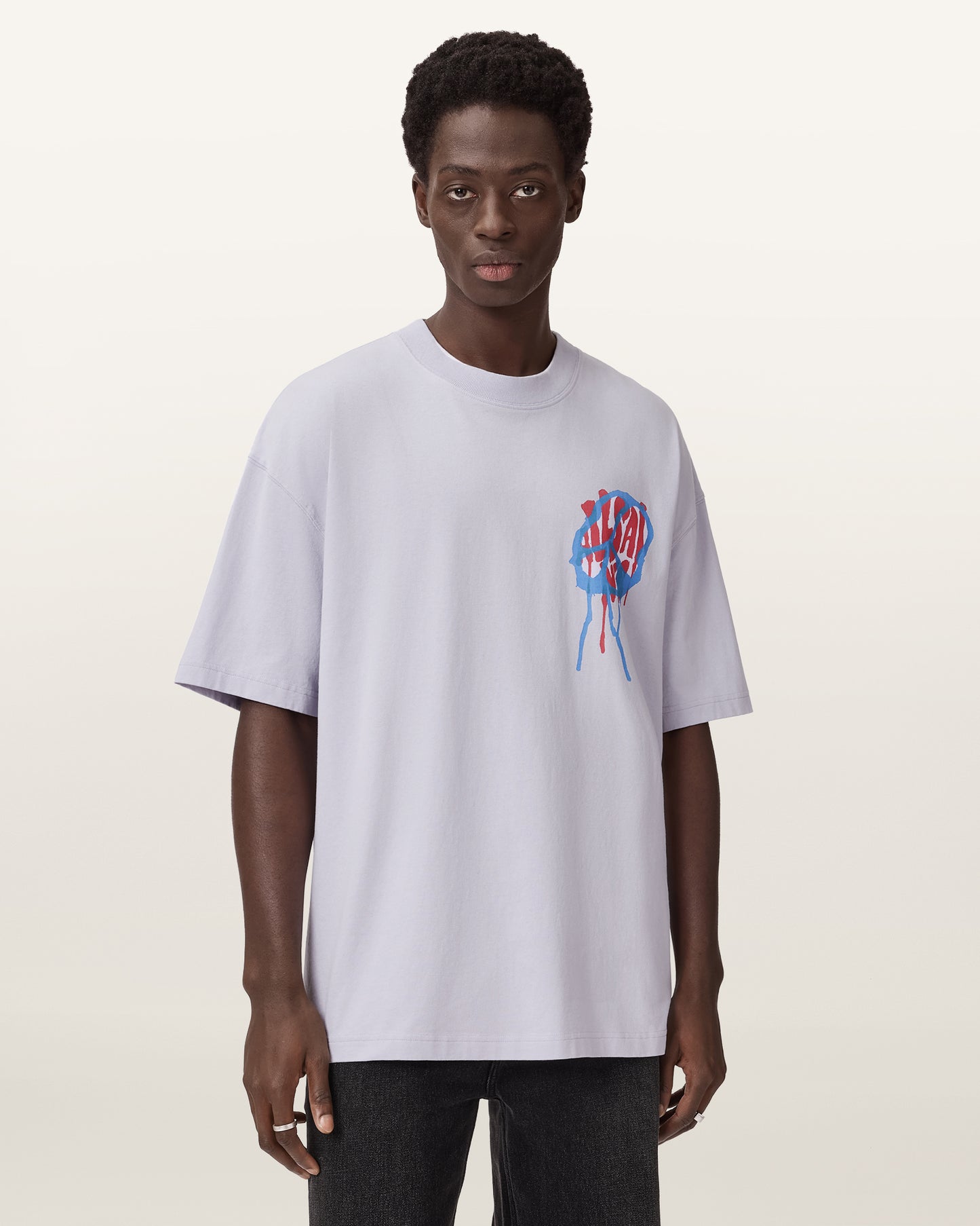 Light Gray טי שירט קצרה לגברים Runner ALLSAINTS