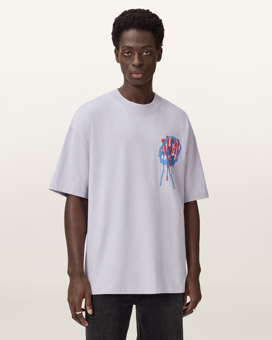 Light Gray טי שירט קצרה לגברים Runner ALLSAINTS