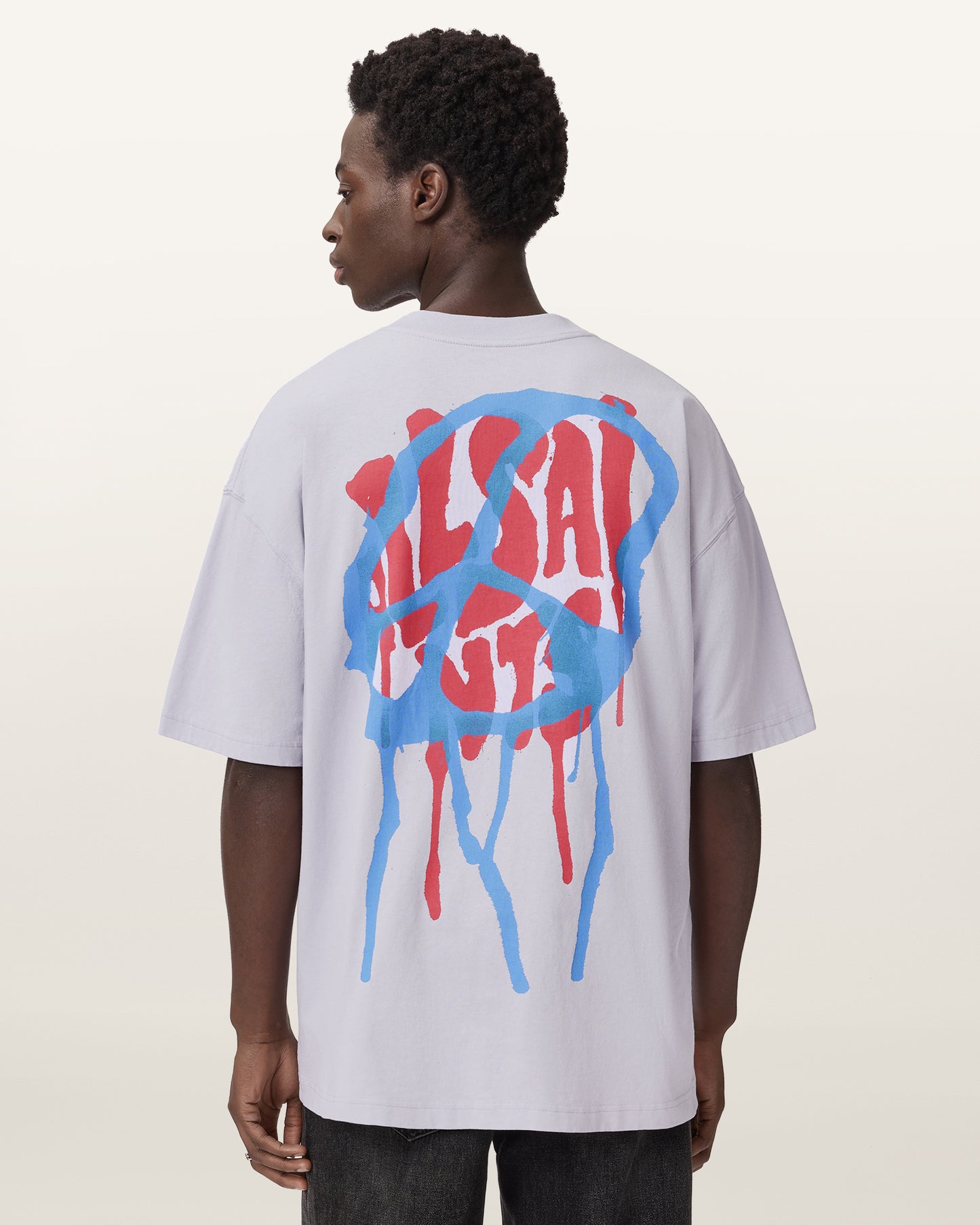 Light Gray טי שירט קצרה לגברים Runner ALLSAINTS