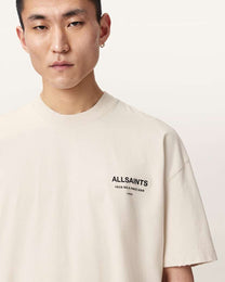 Antique White טי שירט גרפית אוברסייז לגברים Dreamer ALLSAINTS
