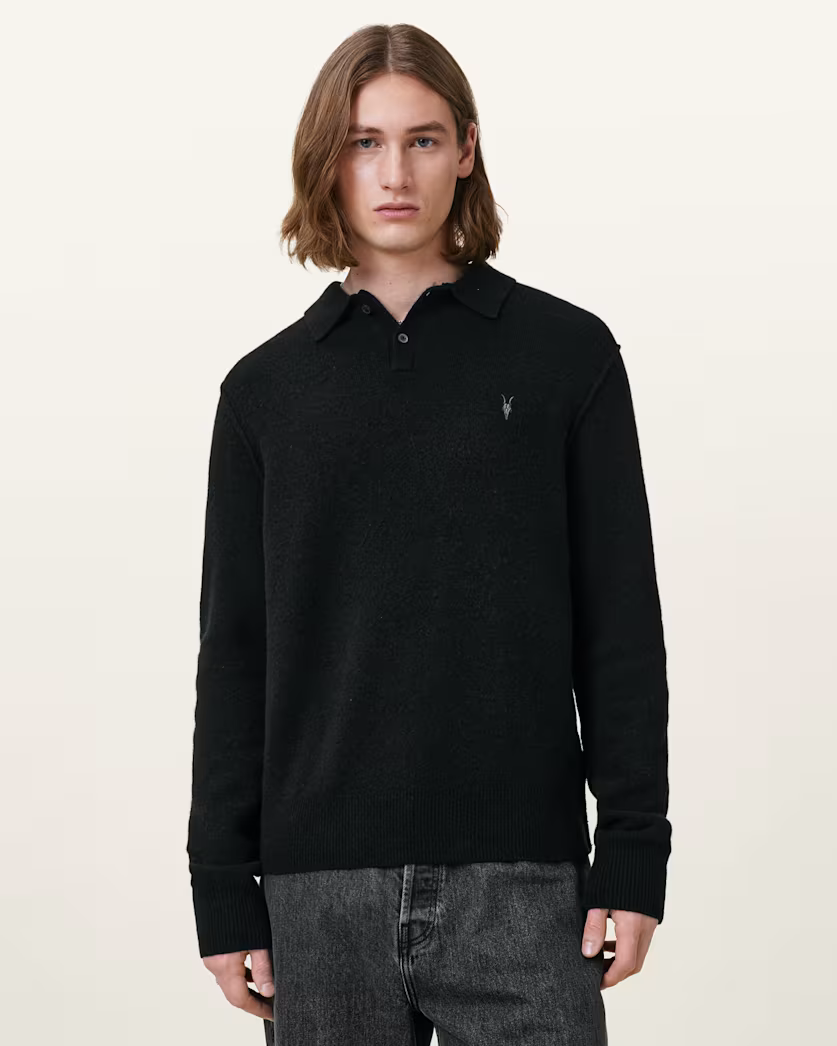 Beige סריג פולו לגברים Statten ALLSAINTS