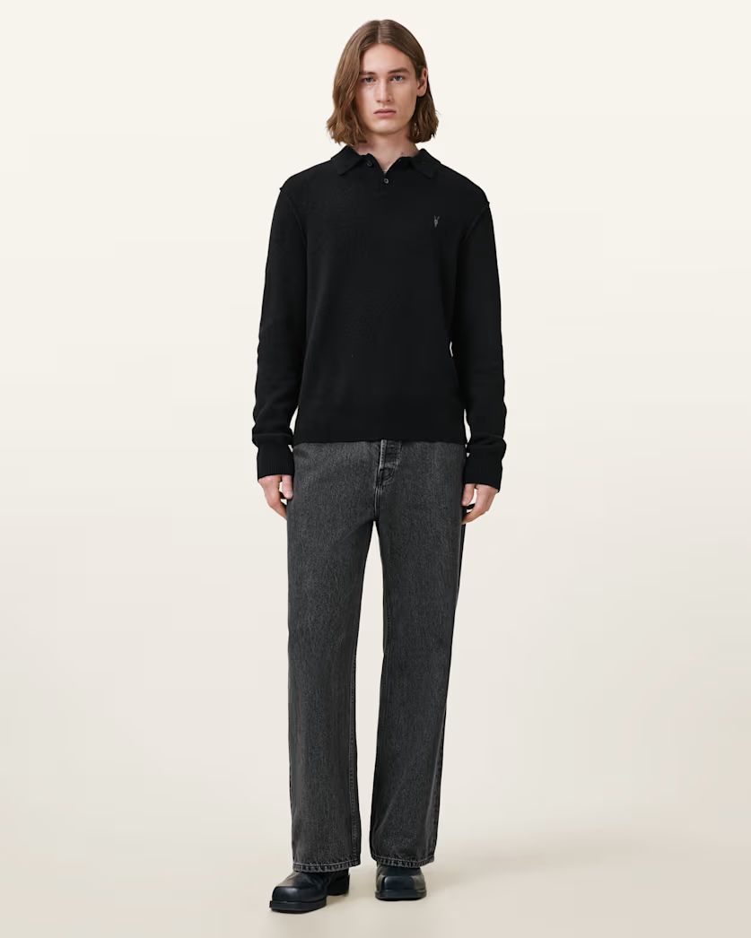 Dark Slate Gray סריג פולו לגברים Statten ALLSAINTS